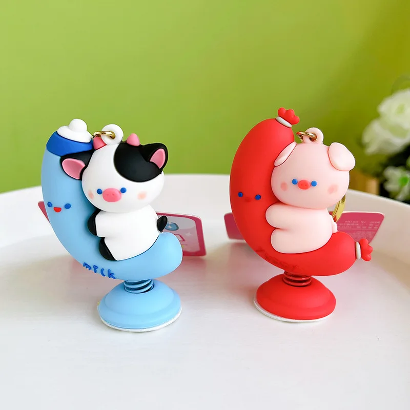 

Creative and Exquisite Shake Hugging Kids Keychain Pendant Car Hanging Chain Schoolbag Accessories Couple Gifts Party Gift