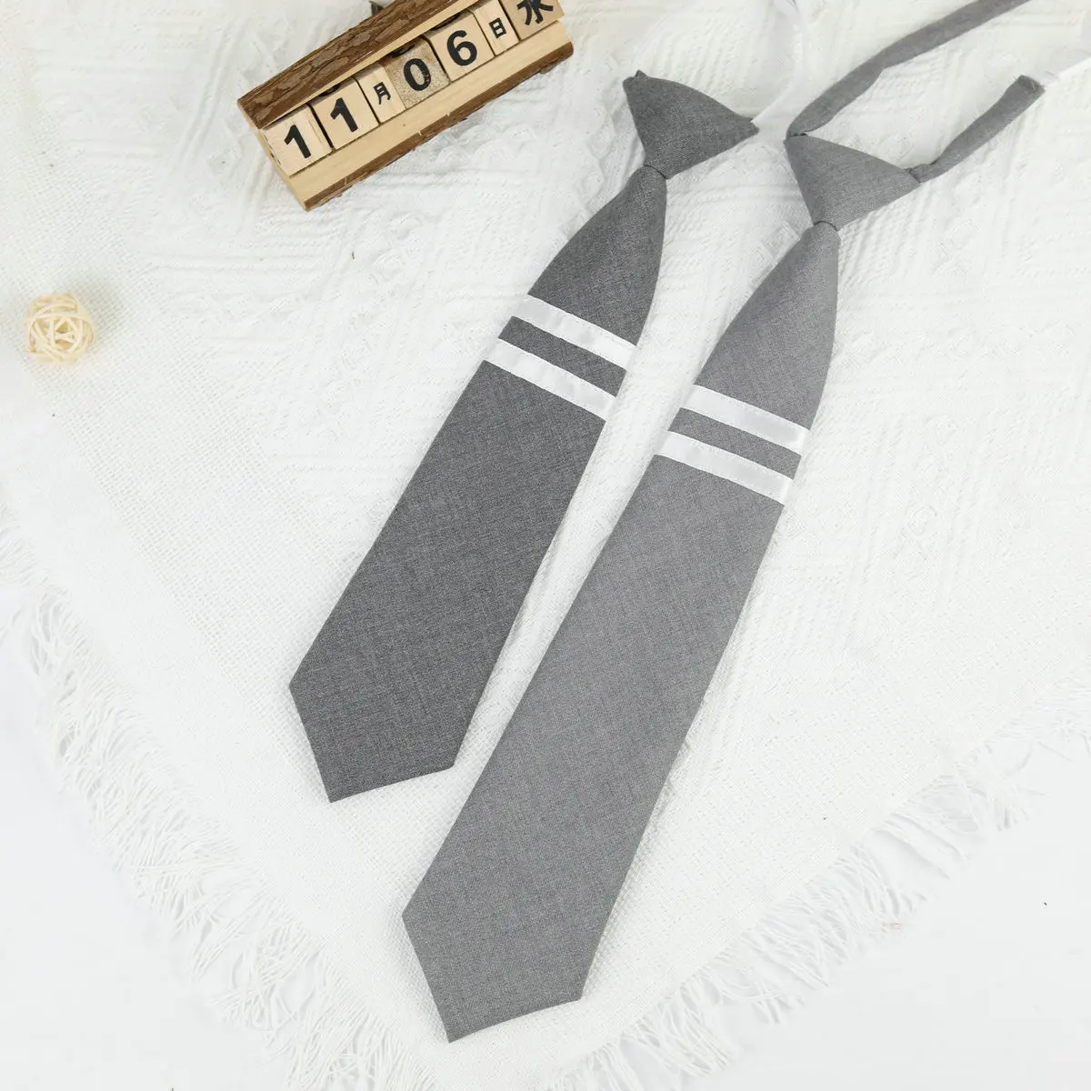 Faul grau jk Krawatten Frauen gestreifte Baumwolle Krawatte Mädchen japanischen Stil für jk Uniform niedlichen Krawatte Hemden Schulmädchen Accessoires