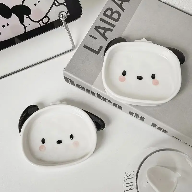 White Dog Shaped Ceramic Tray Mini Cartoon Seasoning Plate Cafe Dessert Sushi Plate Creative Desktop Decoration 6