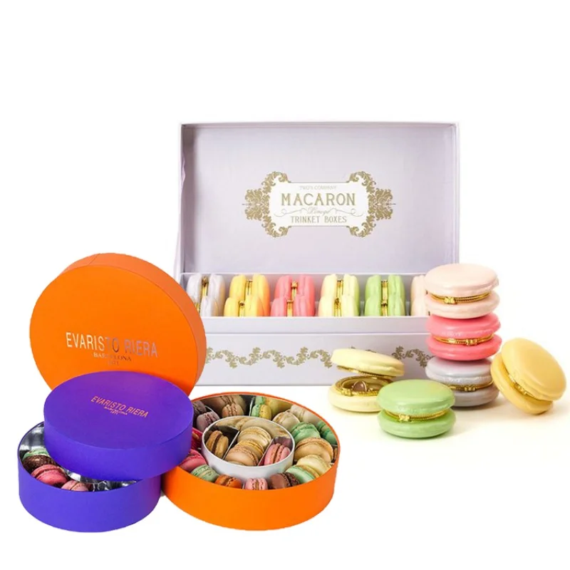 Custom  Wholesale customized favor boxes with clear window mini luxury round cylinder christmas gift macaron packaging paper box 50pcs reusable mylar bags ziplock hang bags with clear window for jewelry display packaging self sealing food storage supplies