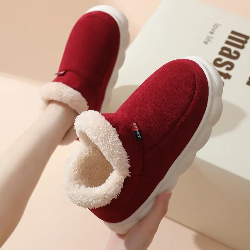 

Aroll Plush Fur Slippers For Women Men Fashion Winter Indoor Home Fluffy Warm Cotton Boots For Outdoor Fuzzy Cozy Furry Slipper