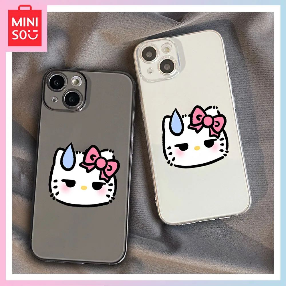 

Miniso Hello Kitty Apply iPhone14Promax Phone Case Transparent 12Mini/11 Silicone Anti-Fall Xr/xs Girl Birthday Christmas Gift