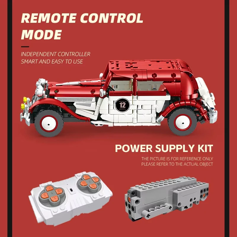 2025 NEW RC/APP Technical Brick Vintage Cars Classics Model Building Block Assembling Toys for Boys Birthday Christmas Gifts Set 4