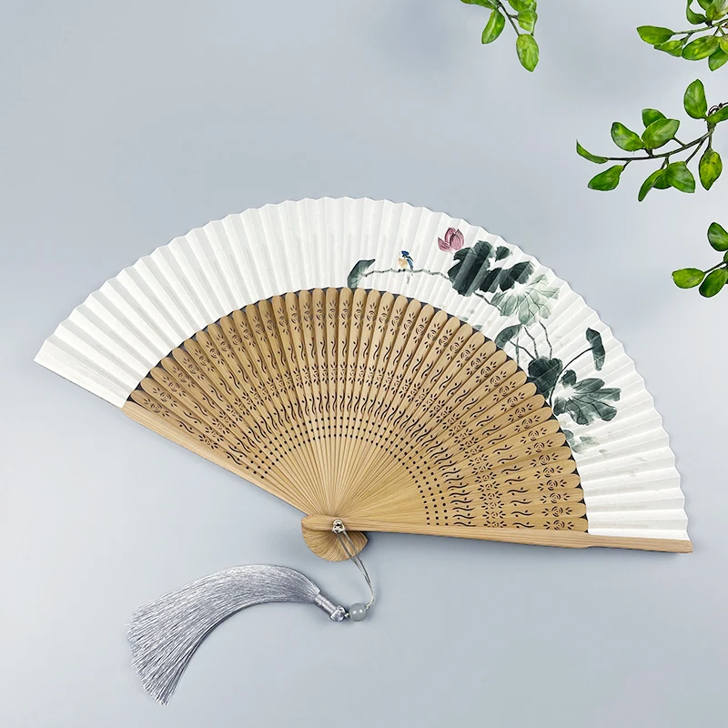 

Folding fan ladies dance hand fan with clothing decoration outdoor outing convenient portable small fan presents wedding gifts
