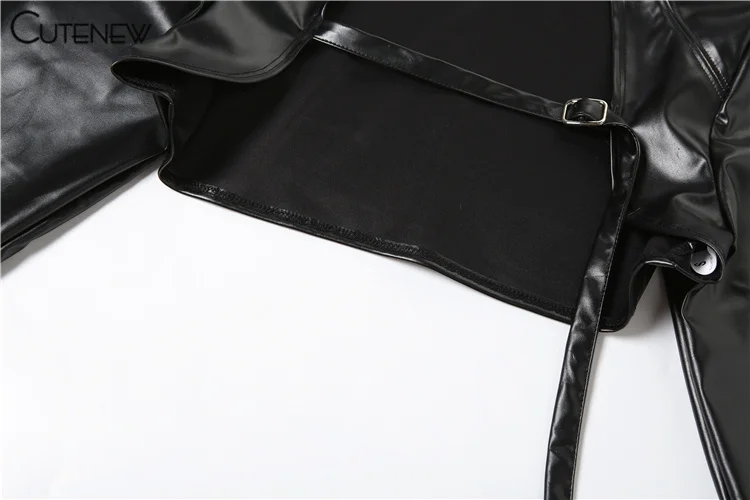 Women's PU leather Solid Top Hollow Out Long-Sleeved T-shirt Casual Clothing Shirt New Sexy Slim Femme Streetwear 10 Women's PU leather Solid Top Hollow Out Long-Sleeved T-shirt Casual Clothing Shirt New Sexy Slim Femme Streetwear