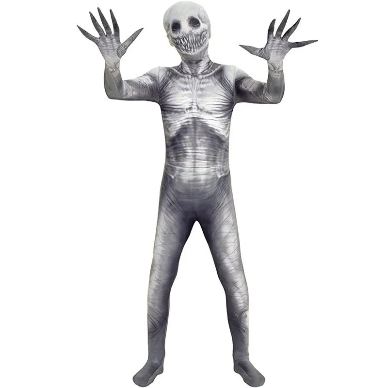 Halloween Cos Halloween Horror Skin-tight Garment Eyeless Jack One-piece Cosplay Costume Role-playing Costume