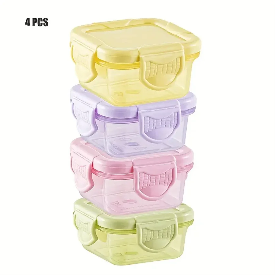 

4pcs Mini Bento Box Food-Grade Thickened Sealed Snack