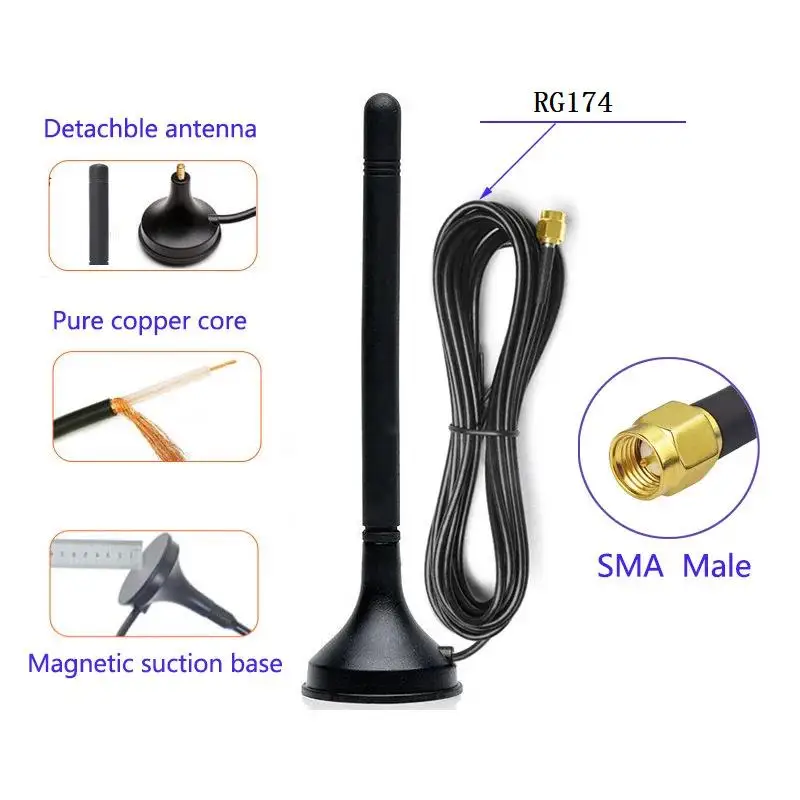 1PC 실외 4G LTE 안테나 - DTU 캐비닛, 라우터 및 WiFi 2G/3G/GSM 외부 안테나용 SMA Male 700-2700MHz 전대역