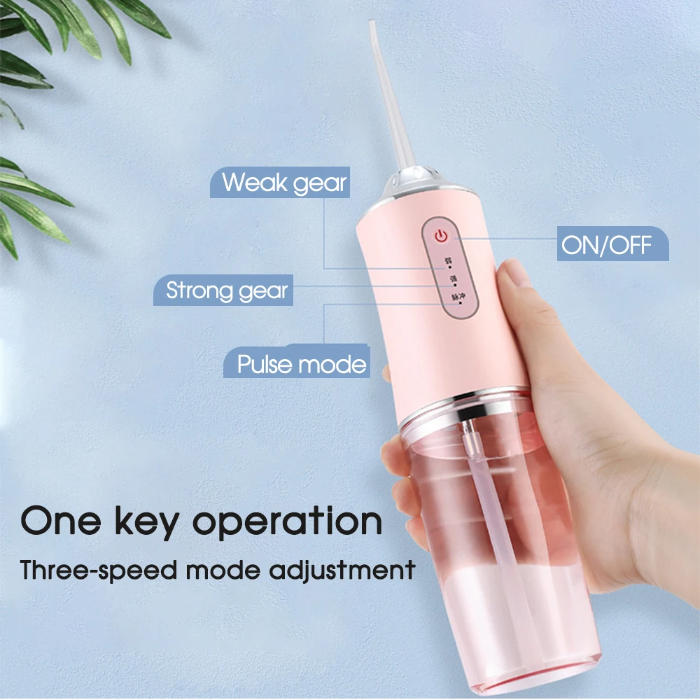 Oral Irrigator Portable Dental Water Flosser USB Rechargeable Water Jet Floss Tooth Pick 4 Jet Tip 220ml 3 Modes oral irrigator dental cleaner water flosser