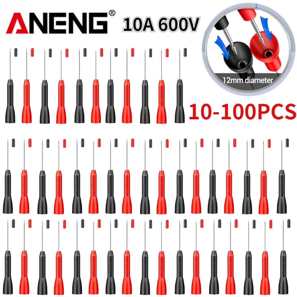 10-100pcs Instrumentation Test Probe Digital Multimeter Test Equipment 10A 600V Instrument Part Pen Clamp Copper Lead Plug test probes