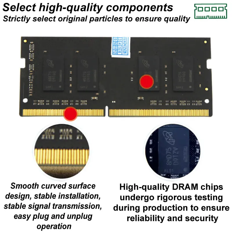 CeaMere DDR4 노트북 메모리 범용 메모리, 4G, 8G, 16G, 32G2400Mhz, 2666Mhz, 3200Mhz,288 핀 RAM 메모리 카드, 5 PCs 도매
