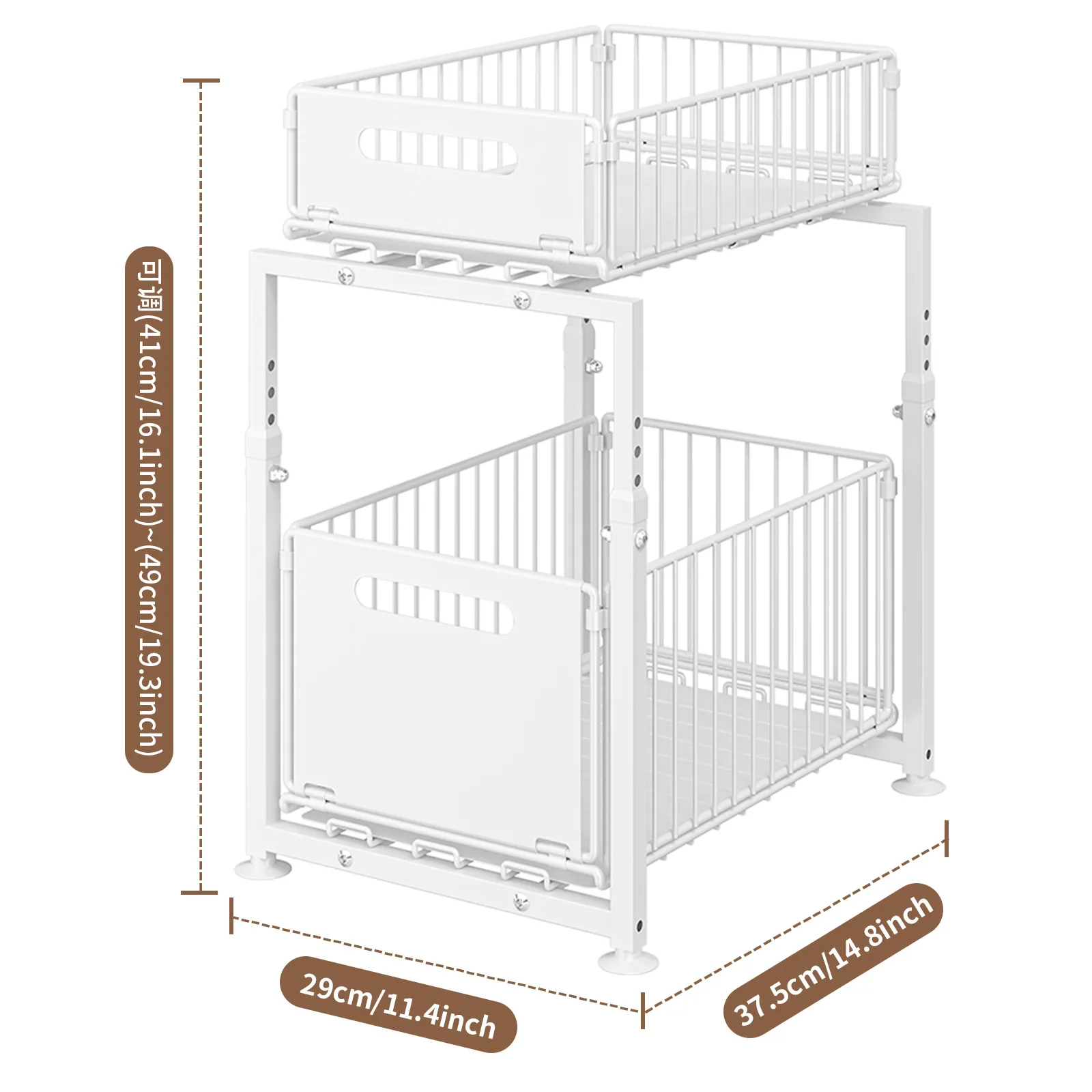 Under 2L Sink Organizer Home Sliding Cabinet Basket Bathroom Living Room Save Space Kitchen Organizer Shelf