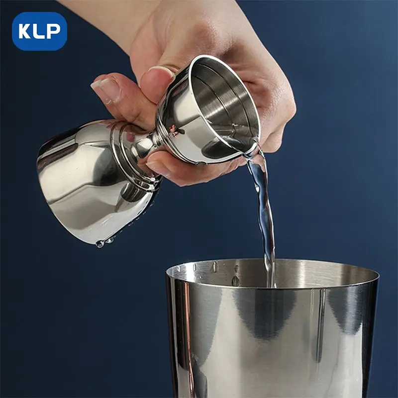 KLP Stainless Steel Double Ended Wine Measuring Tumbler Measuring Cup with Graduated Ounce Cup Holder Bar Bartending Tools measuring jigger stainless steel measuring cups
