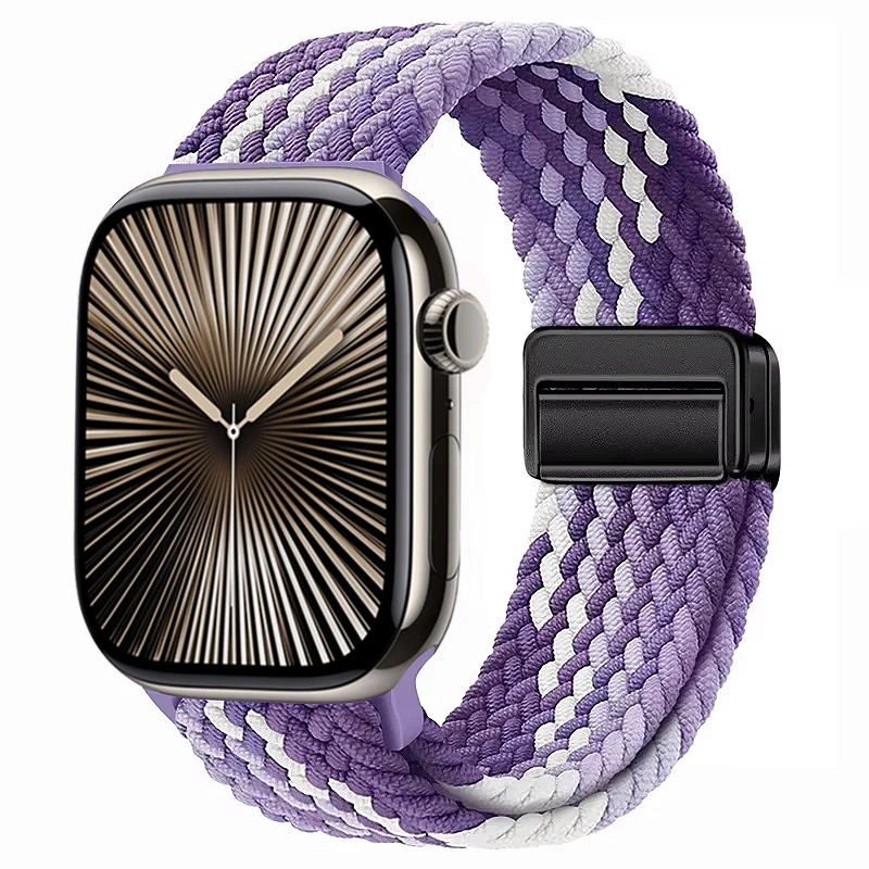 Nylon Braided Magnetic Loop Strap with Metal Accents