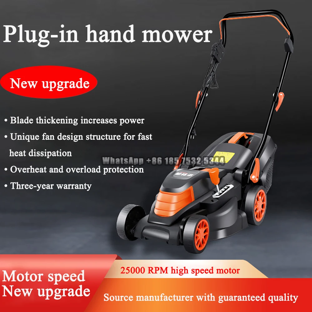 Electric Lawn Mower Hand-push Mowing Artifact Weeding Tools Grass Trimmer Lawn Mowing Machine 2