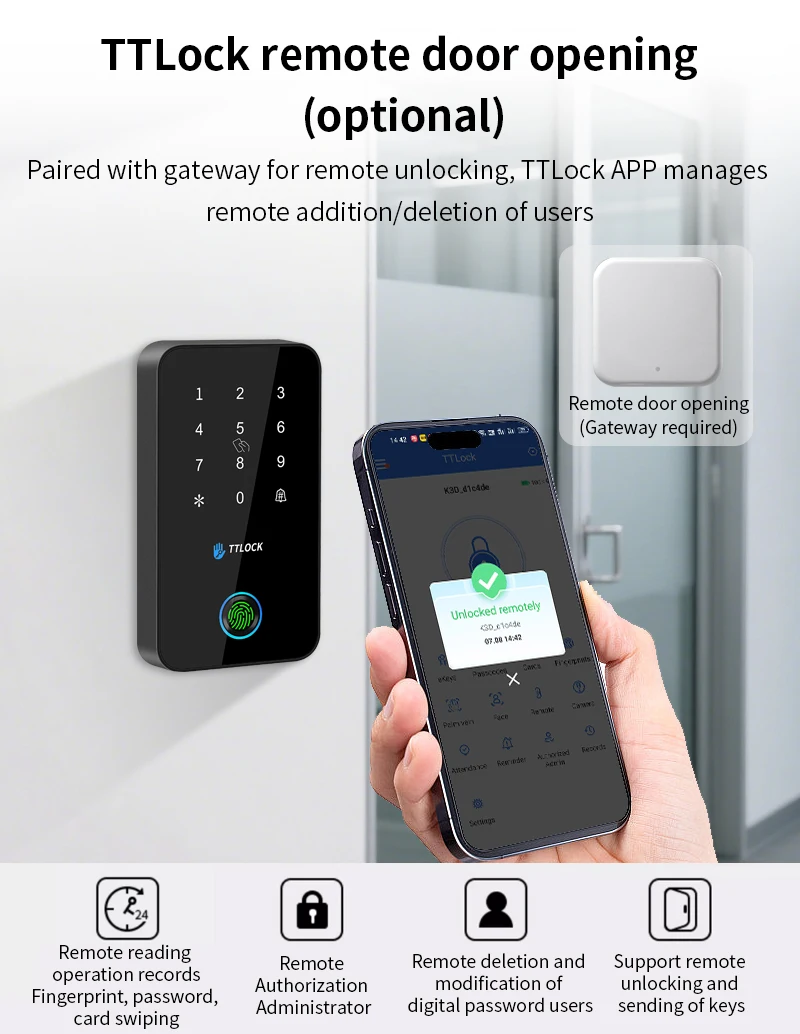 MJ03 13.56Mhz NFC RFID Reader TTLOCK App Bluetooth Fingerprint Lock Support G2 G