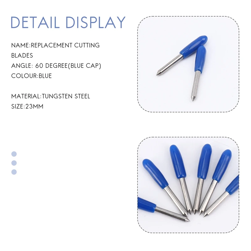 50PCS Deep Cut Blades For Cricut Explore Air 2 Air Maker Expression Vinyl Fabric 60 Degree Cutting Blades Replacement