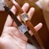 Women's Watches Fashion High Quality Retro Leather Strap Quartz Watch For Women Small Square Dial Ladies Waterproof Clock 3