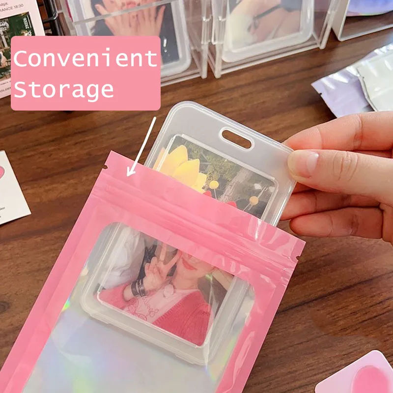 

10Pcs/Lot Holographic Laser Eyelashes Bags Self Sealing Bag Eyelash Storage Tools Plastic Retail Storage Pouch Lash Accessories