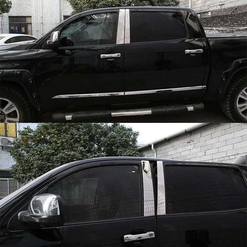 

Для Toyota Tundra Crew Max Cab/Double Cab 2007-2021, хромированные столбы, отделка окна автомобиля, наклейки BC
