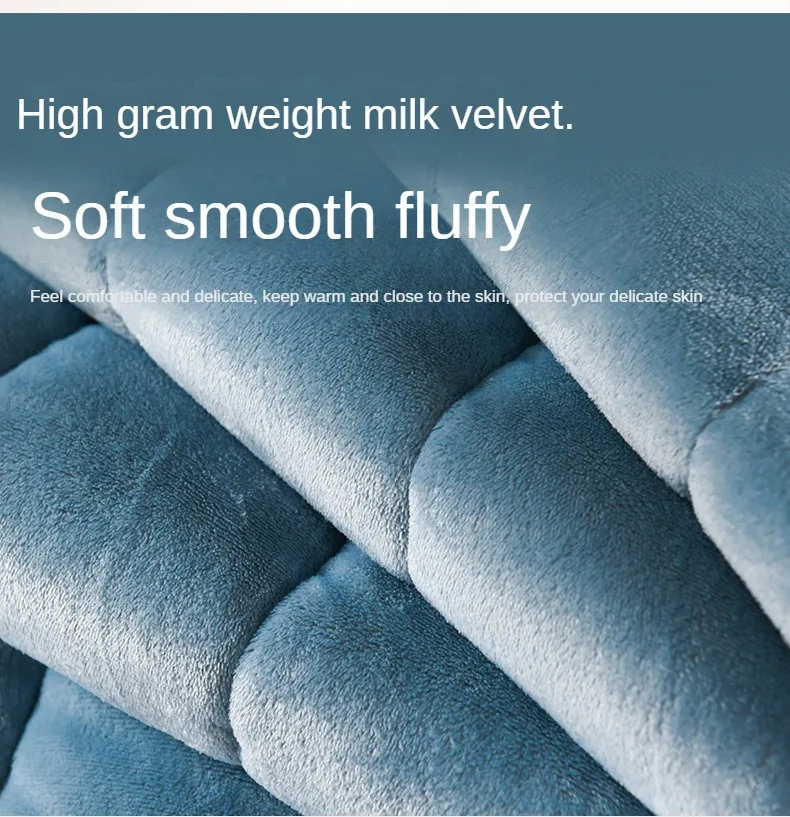 Thick Lamb Wool Blanket – Warm Quilted Winter Bed Cover