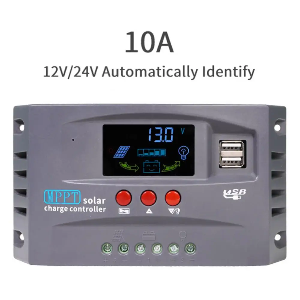 MPPT 태양광 충전 컨트롤러, 듀얼 USB 충전 패널 컨트롤러, 리튬 Lifepo4 젤 산, 20A, 30A, 12V, 24V 레귤레이터