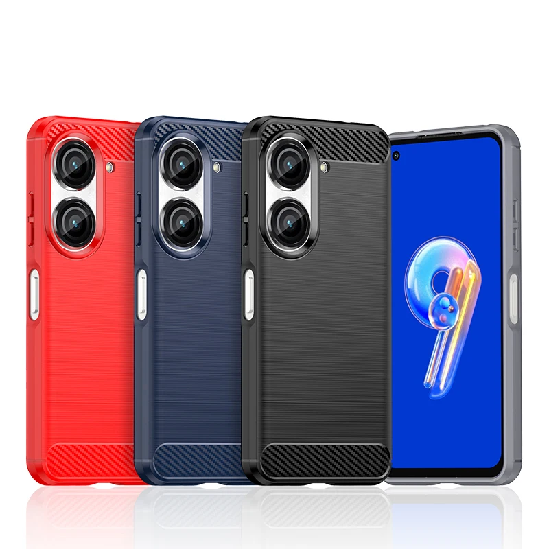 Luxury Silicone Shockproof Carbon Fiber Back Soft Phone Case
