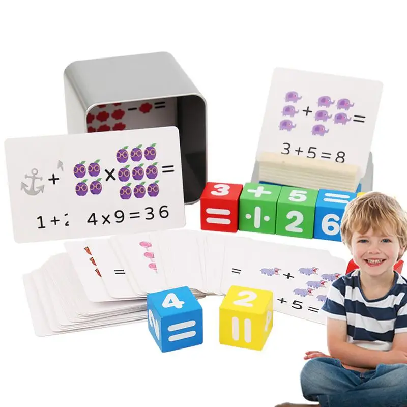 

Alphabet Number Flash Cards Alphabet Learning Cards With Colorful Wooden Blocks And Iron Box 3-5 Years Old Arithmetic Games