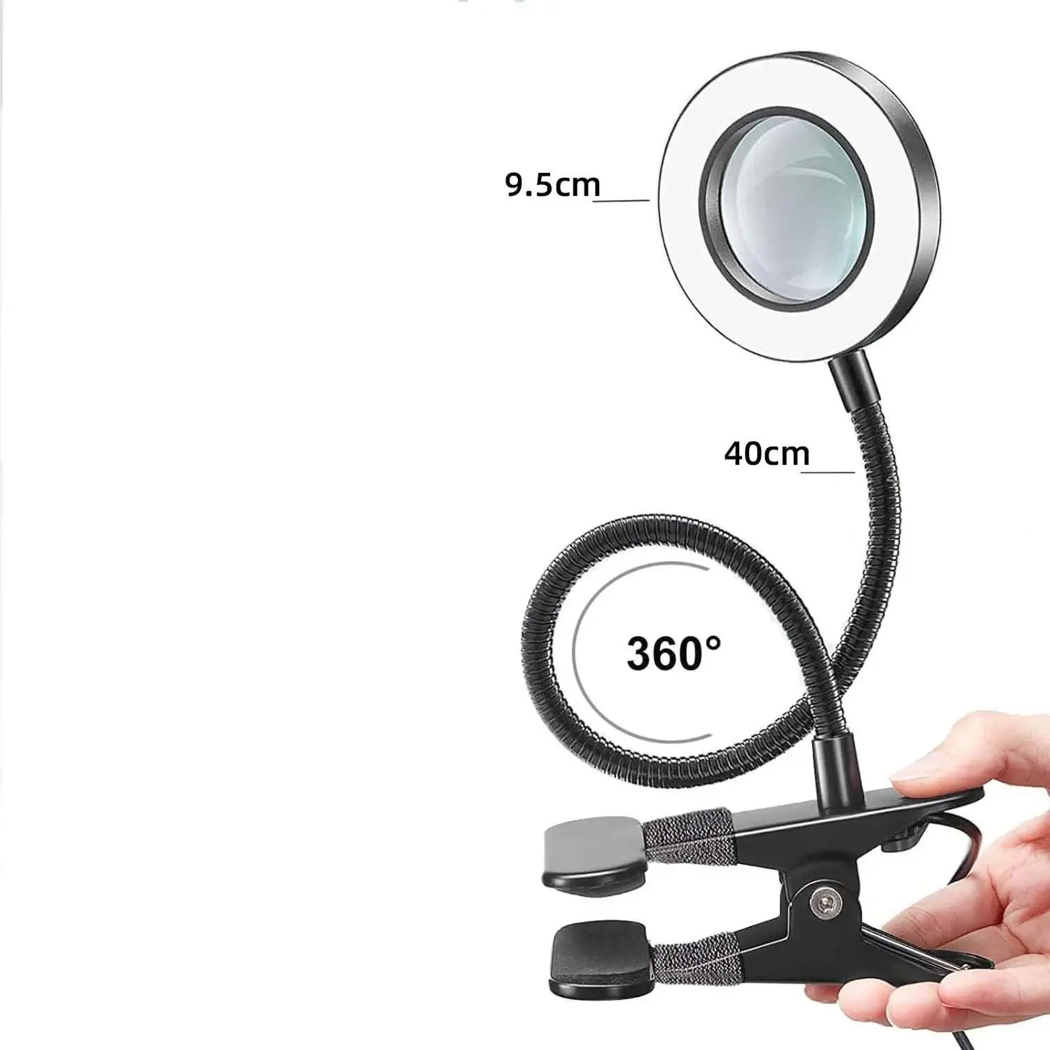 Clip Magnifying Glass with Lamp Pattern Embroidery Manicure Eyelash Special Lamp Special Beauty Salon 10X magnifying glass