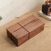 Cross Walnut Wood Tissue Boxes Household Paper Towel Case Living Room Coffee Table Removable Tissue Box Holder Home Decoration 4