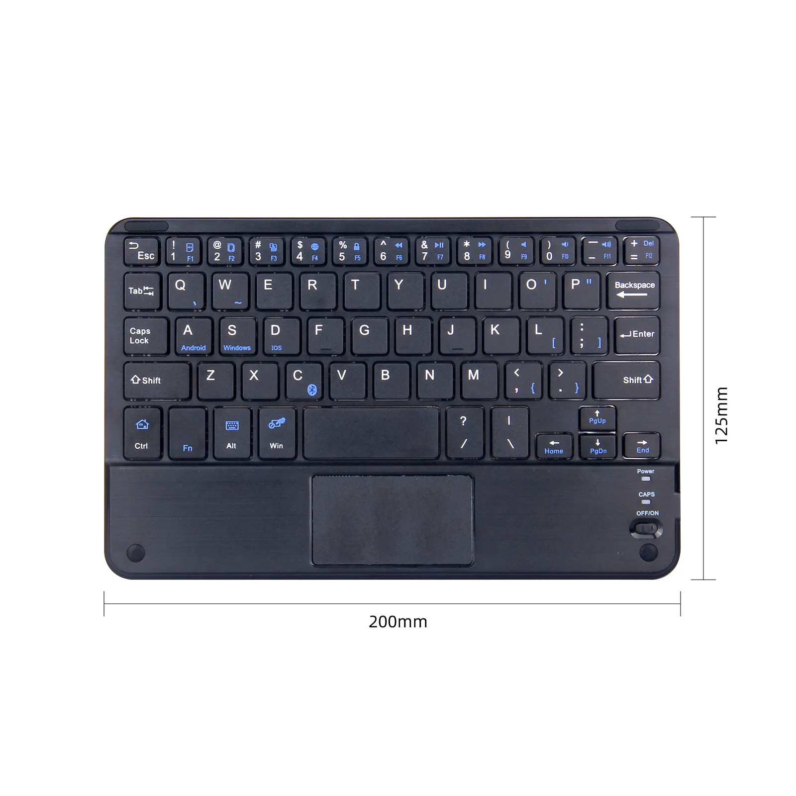 Teclado táctil Bluetooth para tableta Android, teclado inalámbrico Bluetooth con panel táctil para iPad, PC, ordenador, tableta Samsung Tab