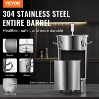 VEVOR 304 Stainless Steel Kettle, 8 GAL Beer Brew Fermentor, Brew Bucket Fermentor for Brewing, Home Brewing Supplies with Base 2