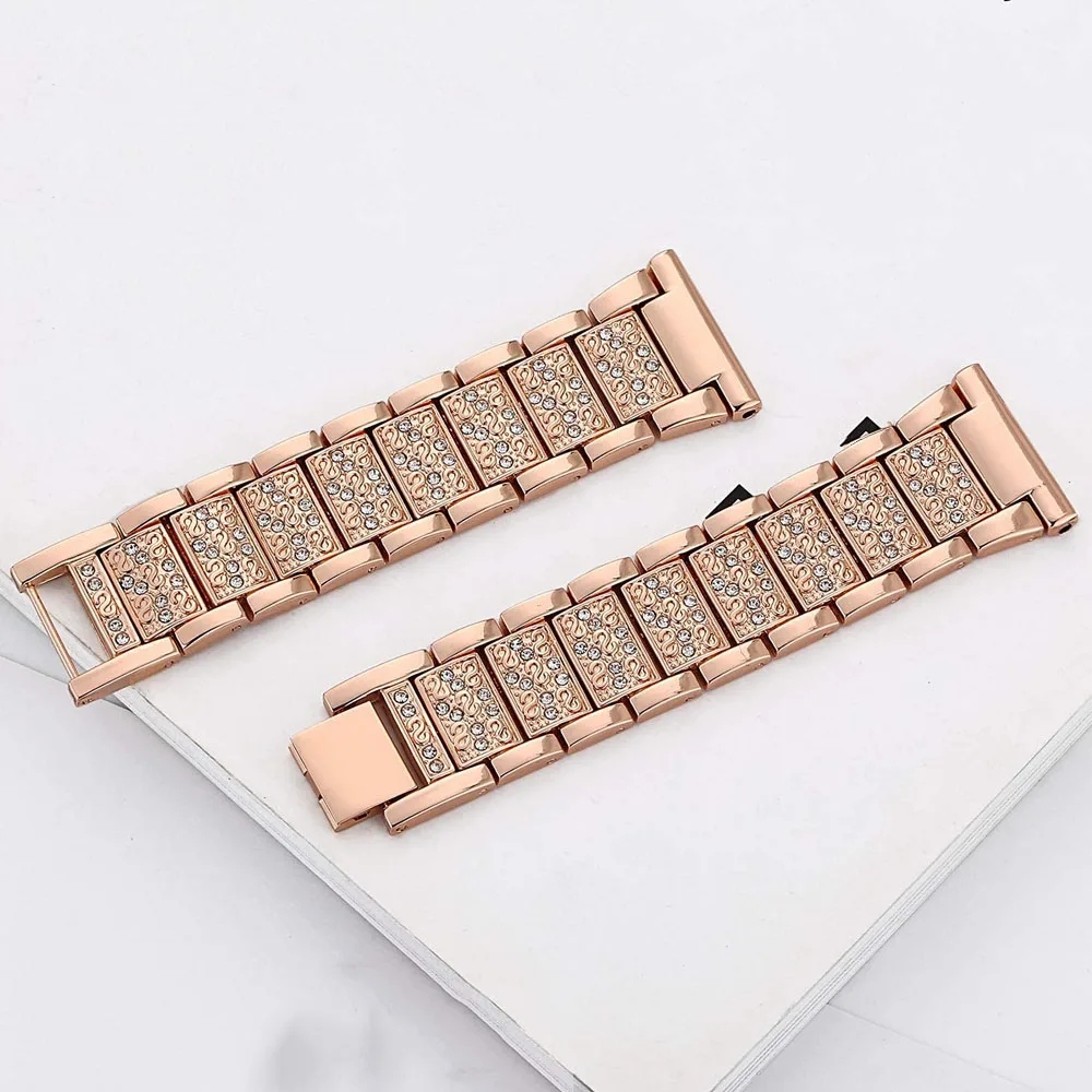 Cinturino In Metallo Acciaio SkyBand Per Fossil Gen 6 42mm/44mm - Elegante Bracciale Moda (Rosa Oro, Donna 42mm)