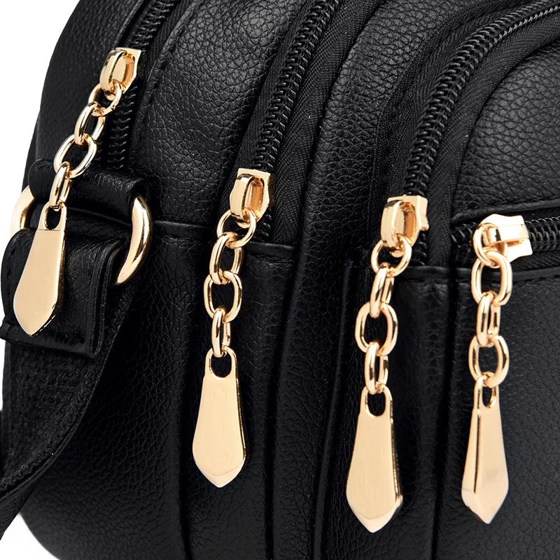 PU Leather Crossbody Bag Women Shoulder Bag Multi-pocket
