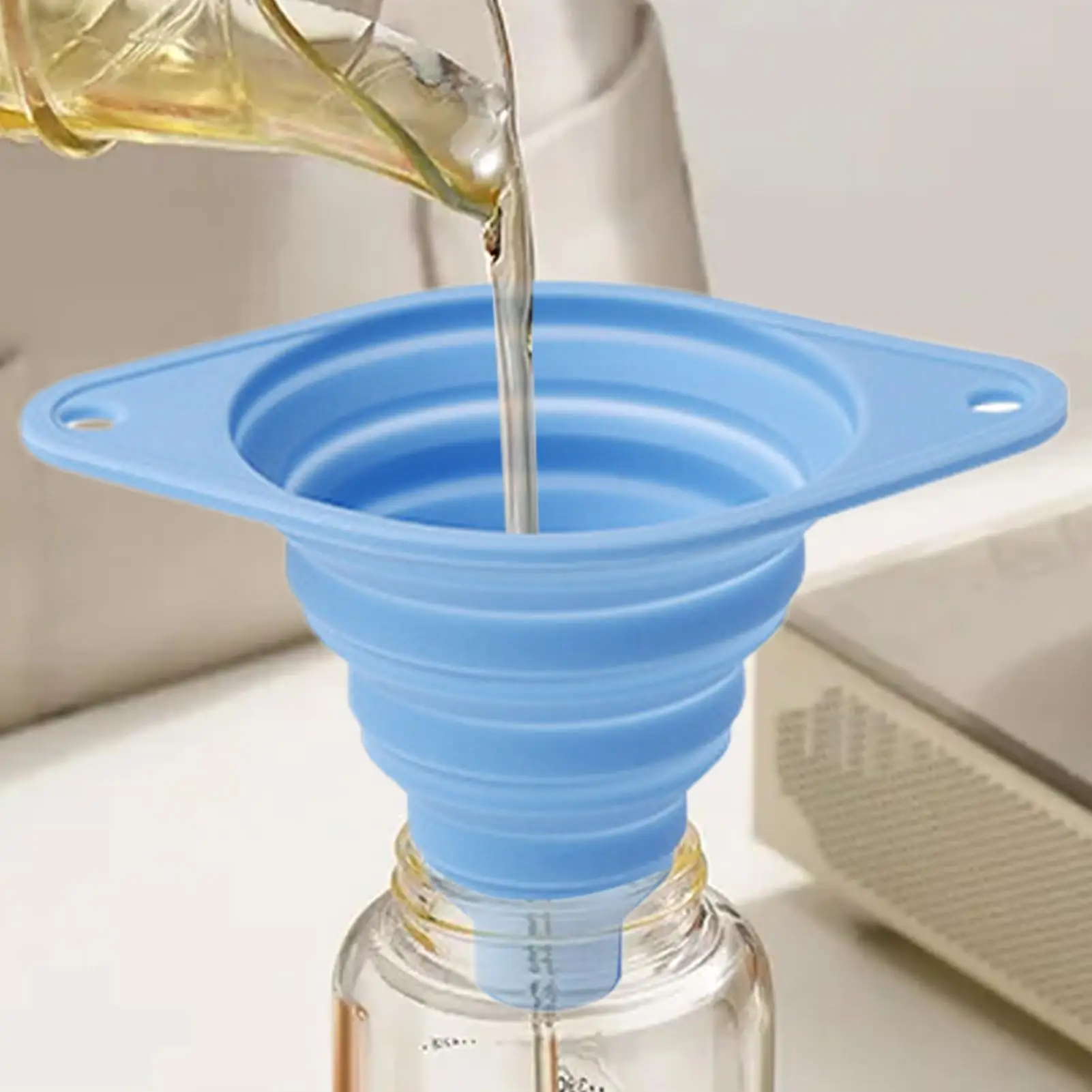 Funnels for Kitchen Use Foldable Wide Mouth Filler Silicone Funnels for Kitchen Use Filling Bottle Canning Water Powder Transfer