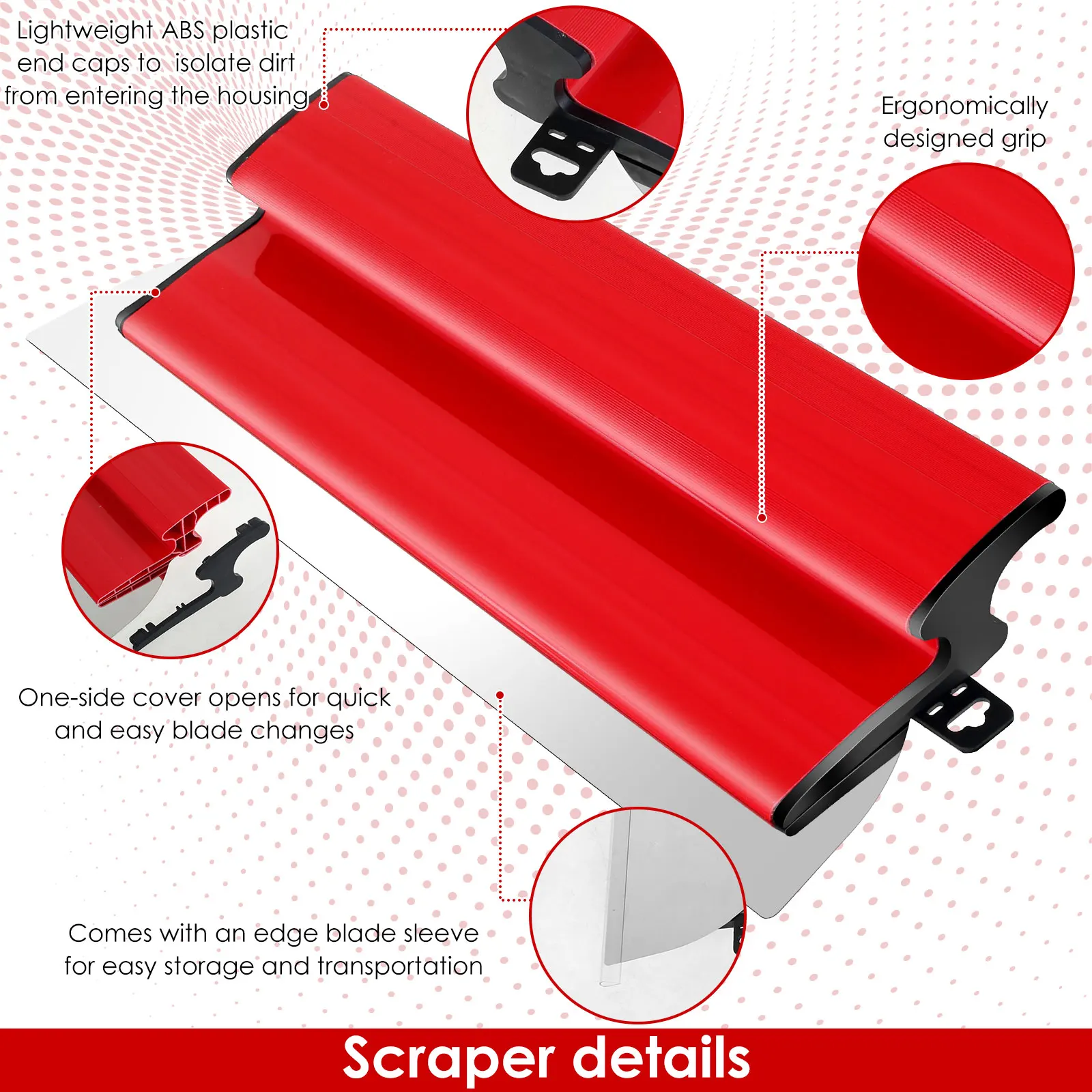 16 Inch Drywall Skimming Blade Precision 0.5mm Stainless Steel Blade Insert Smoothing Drywall Knife Spatula for Drywall Repair