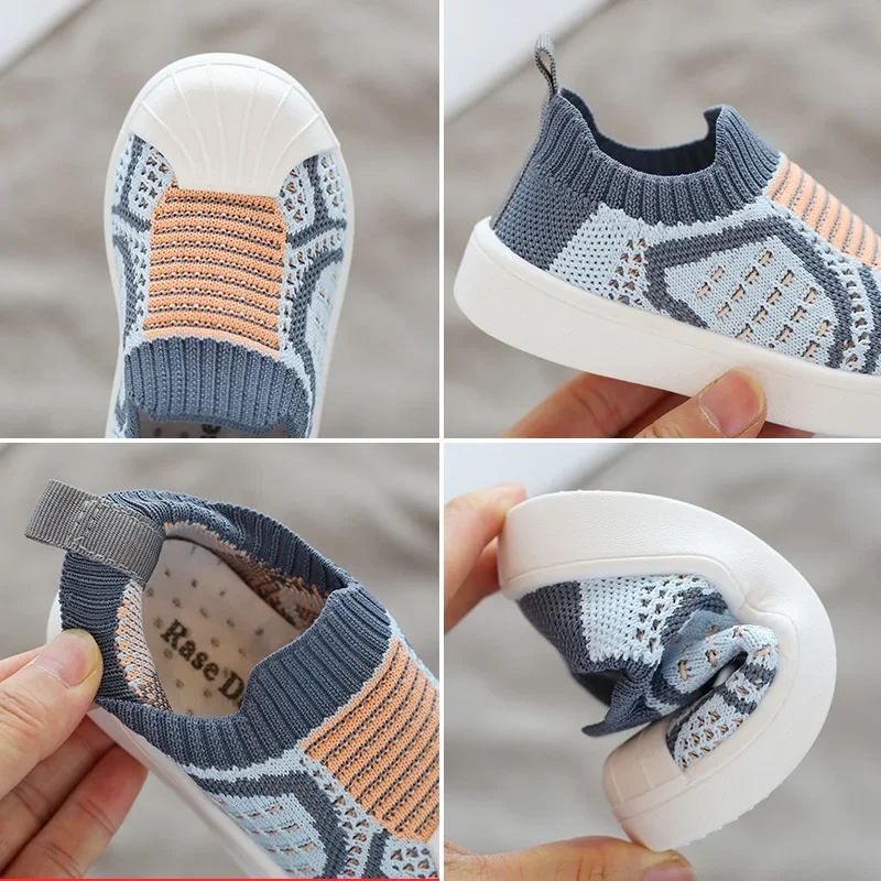 Infant Toddler Shoes Spring Girls Boys Casual Shoes Comfortable Baby Kids Non-slip Soft Bottom Stitching Color Sneakers