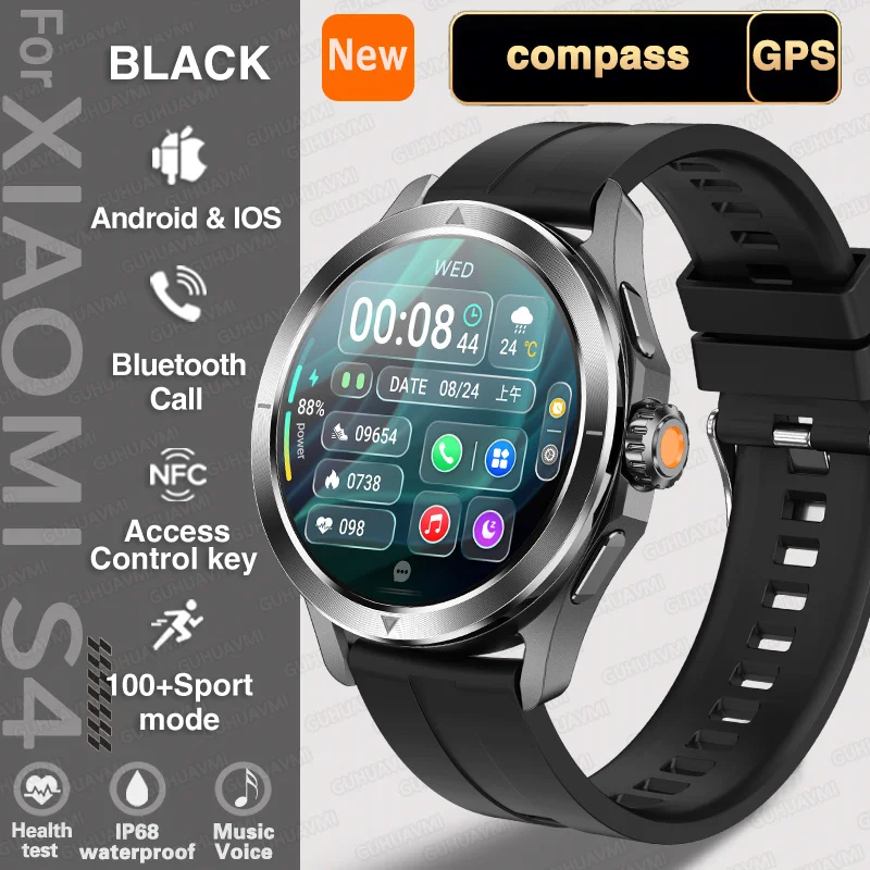 New S4 Ultra AMOLED Outdoor Sports Watch GPS Tracker Heart Rate Waterproof Men - Picture 25 of 36