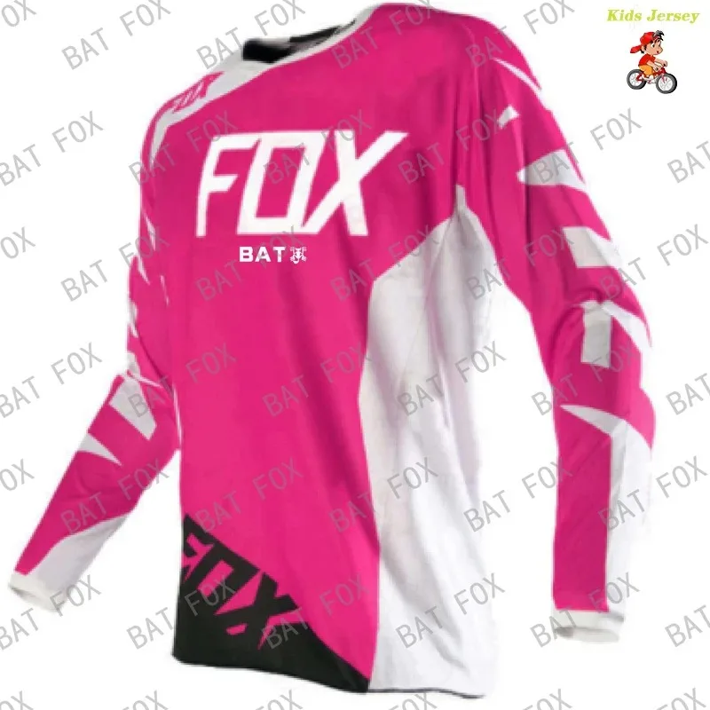 Cycling Jersey Kids Motocross Downhill Cycling MTB BAT Fox Mountain Bike Shirt Motorcycle Kids T-Shirt Cycling Clothing