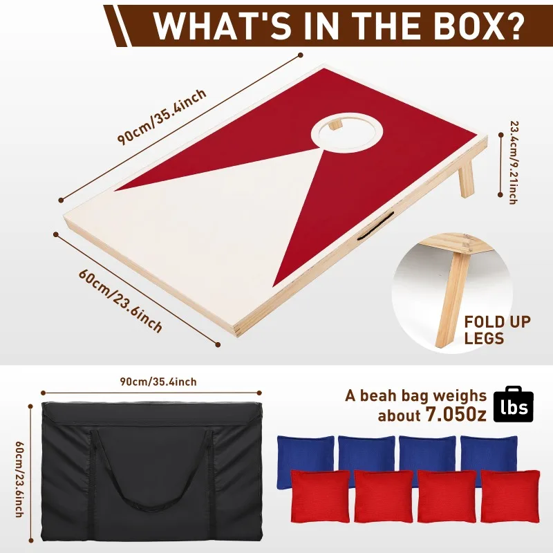 Premium Cornhole Set - 3 Feet X 2 Feet Game Boards, Includes 8 Corn Hole Toss Bags 2