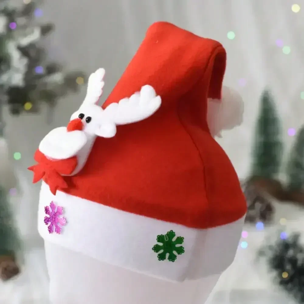 Santa Hat Kids Adult flecked Santa hat Kindergarten party Family party accessories atmosphere