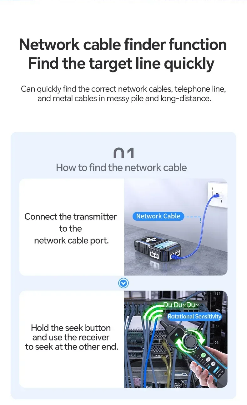 NOYAFA NF-8209Pro Network cable locator length measurement PoE tester break shor