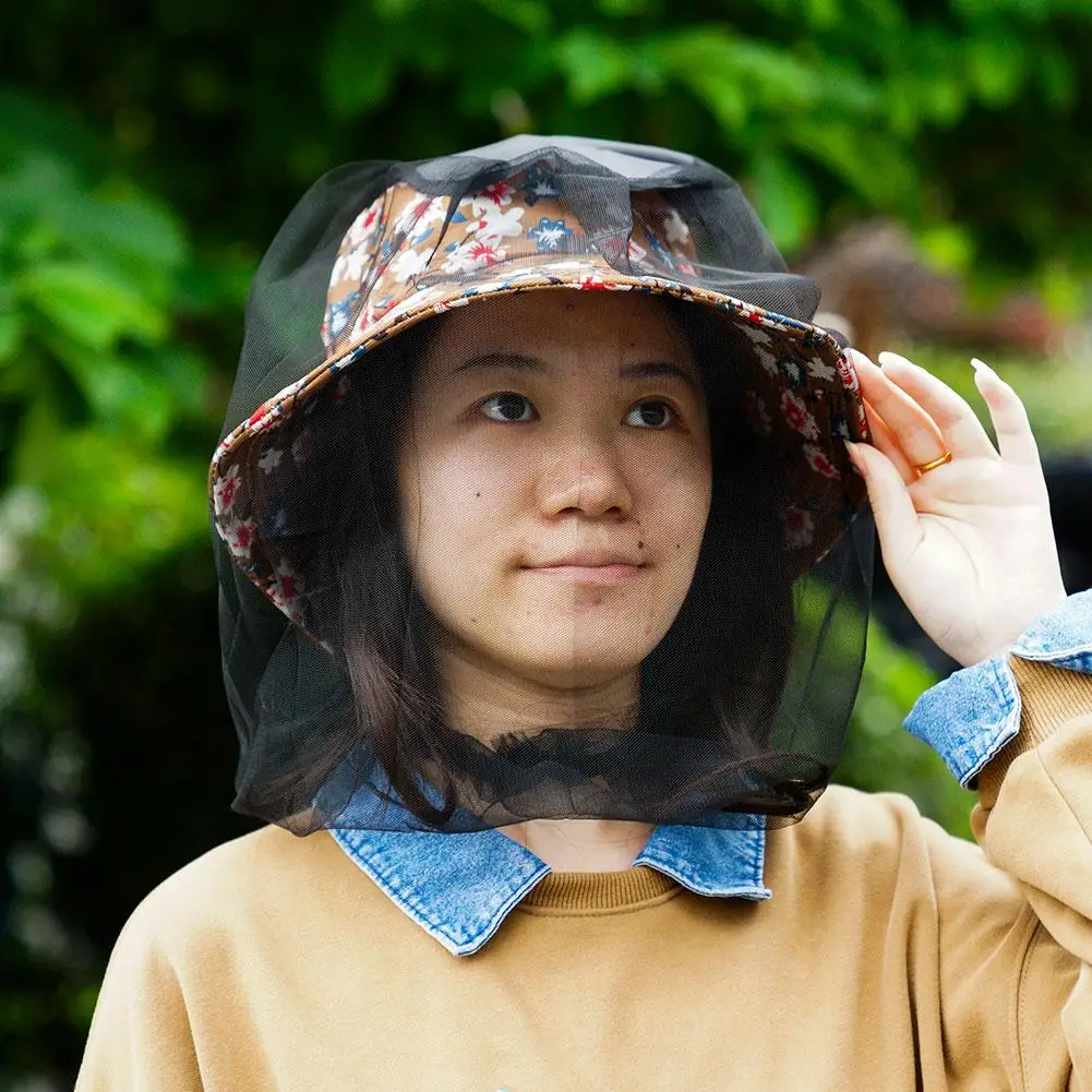 Anti Mosquito Insect Hat Bug Mesh for Outdoor Fishing Cap Head Net Face Protector Camping Travel Hiking Hats Garden Supplies