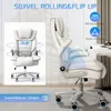 Big and Tall Office Chair 400lb Wide Seat, High Back Leather Executive Office Chair with Flip-up Arms, Ergonomic Desk Chairs 2