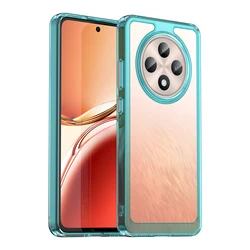 Crystal Clear Shockproof Phone Case with Colorful Border for Reno12 Pro 5G (JSGxc-LakeBlue)