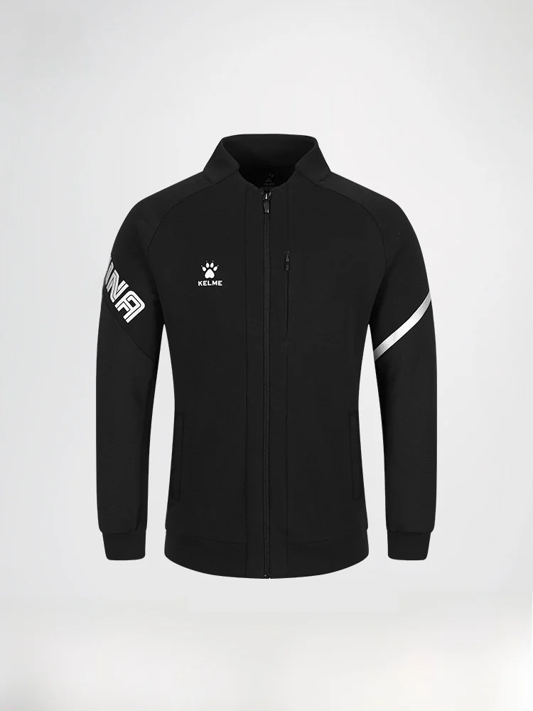 켈미 남성 니트 자켓 풋볼 칼라 오픈 가디건 스포츠웨어 팀 유니폼 상의 가을 겨..