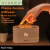 Vissko Aroma Diffuser Air Humidifier Ultrasonic Cool Mist Maker Fogger Led Essential Oil Flame Lamp Difusor 1