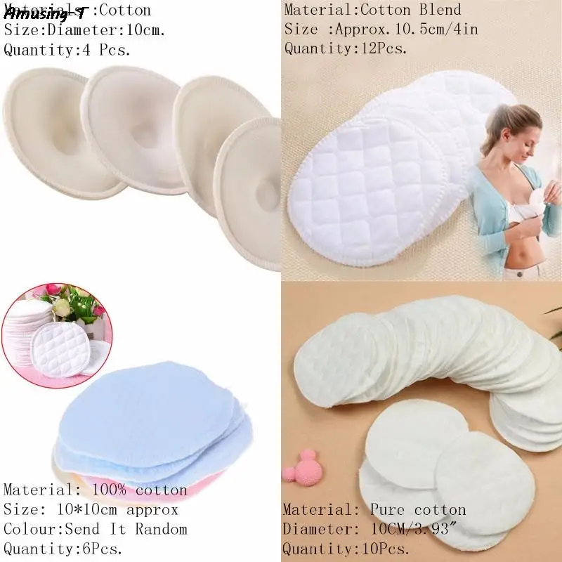 Breast Pads 4/6/10/12PCS Washable Breathable Absorbency Breast Pads Baby Feeding Breastfeeding Mom Anti-overflow Maternity Nursing Pad