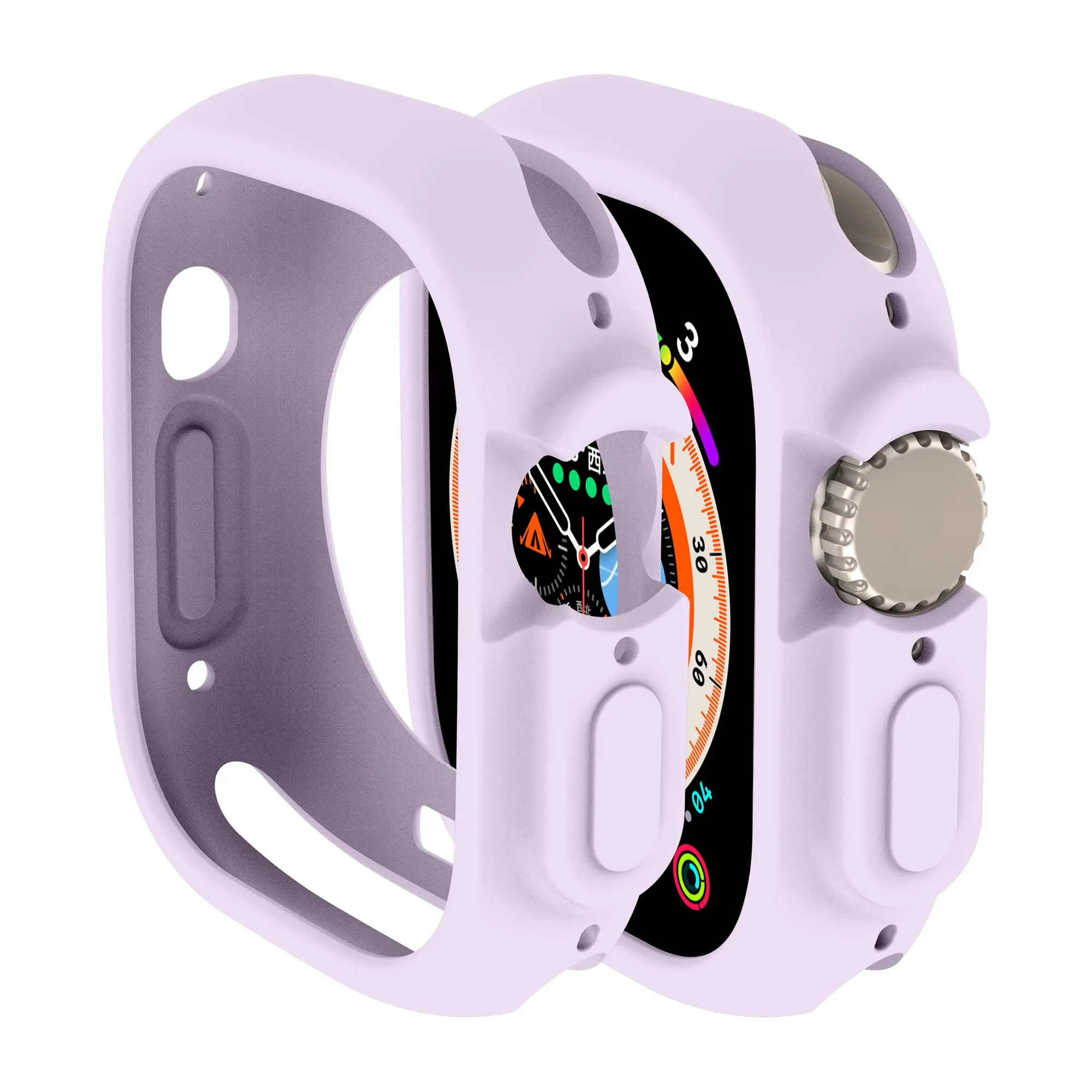 Shockproof Silicone Protective Bumper Case for Apple Watch Ultra - All-Round Scratch-Resistant Cover, 49mm