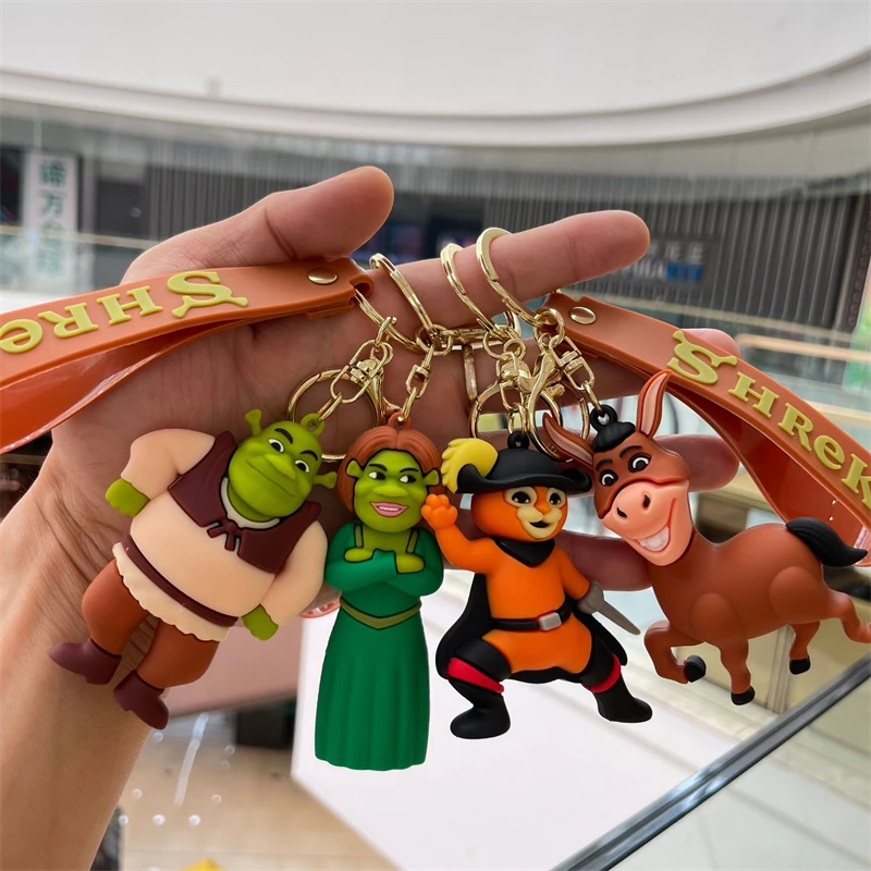 Kawaii game monster Shrek keychain cute cartoon 3D model silicone for children's Christmas gifts key chain bunny keychain balloon dog keychain